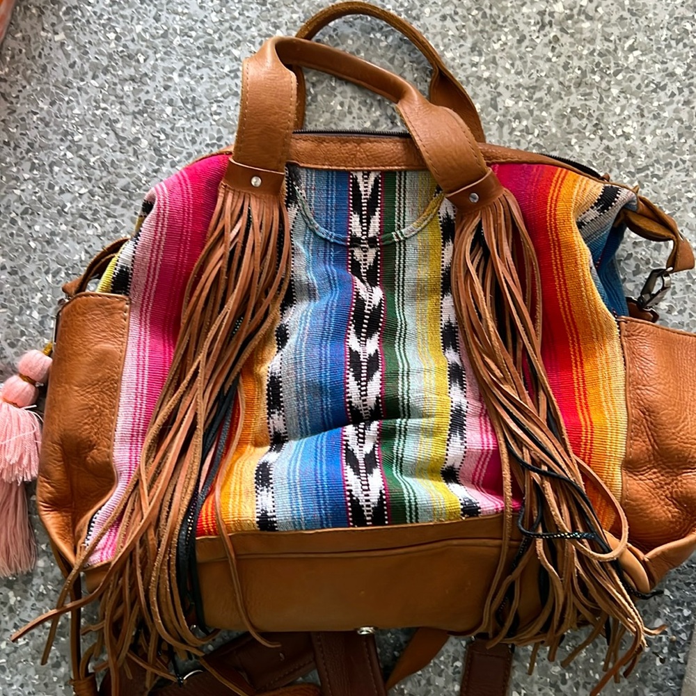 Nena and co backpack with custom straps and tassel